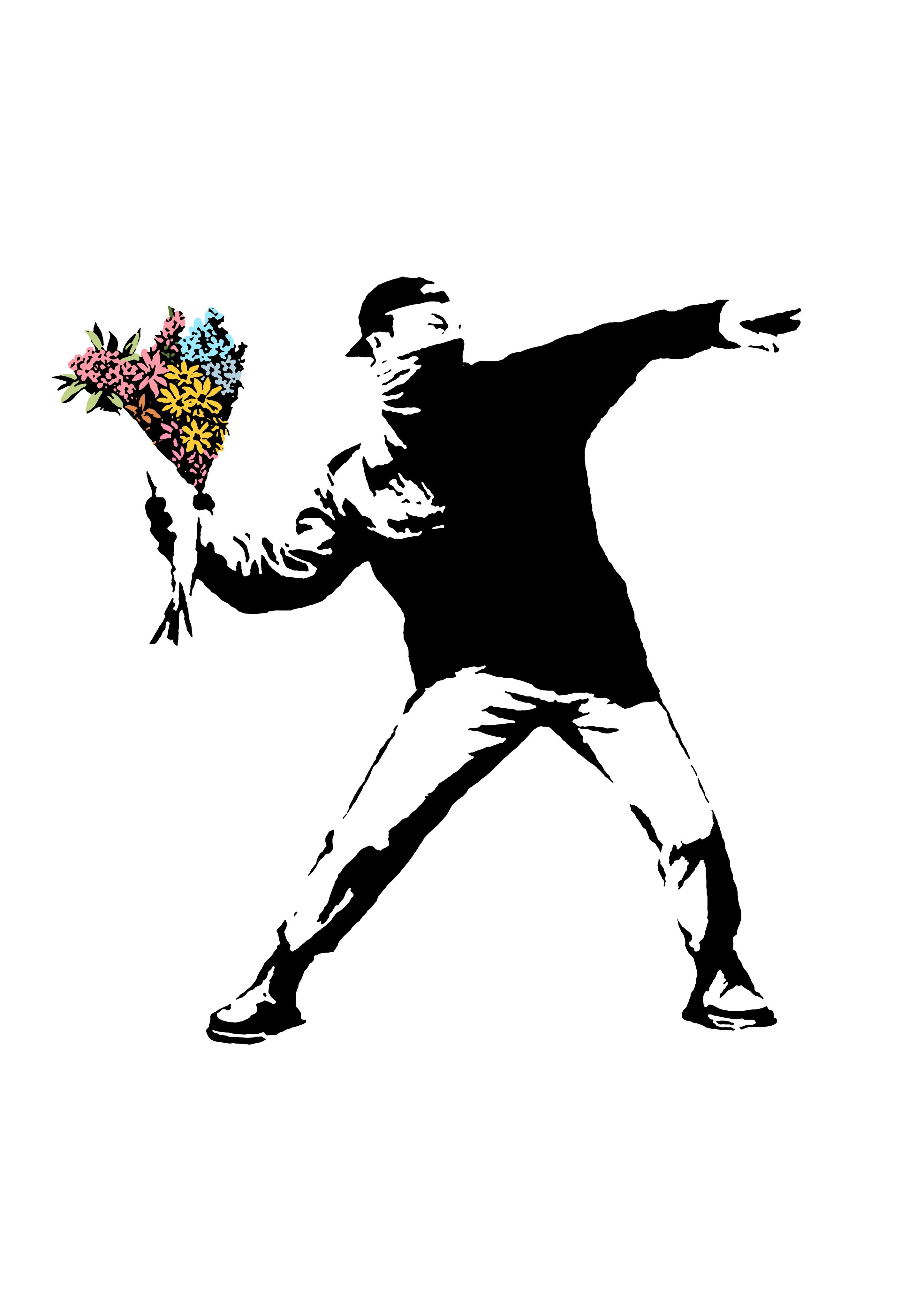 新商品 壁紙アート バンクシー BANKSY イラスト インテリア 絵画 デジタルプリント のり無し 塩化ビニル樹脂系壁紙