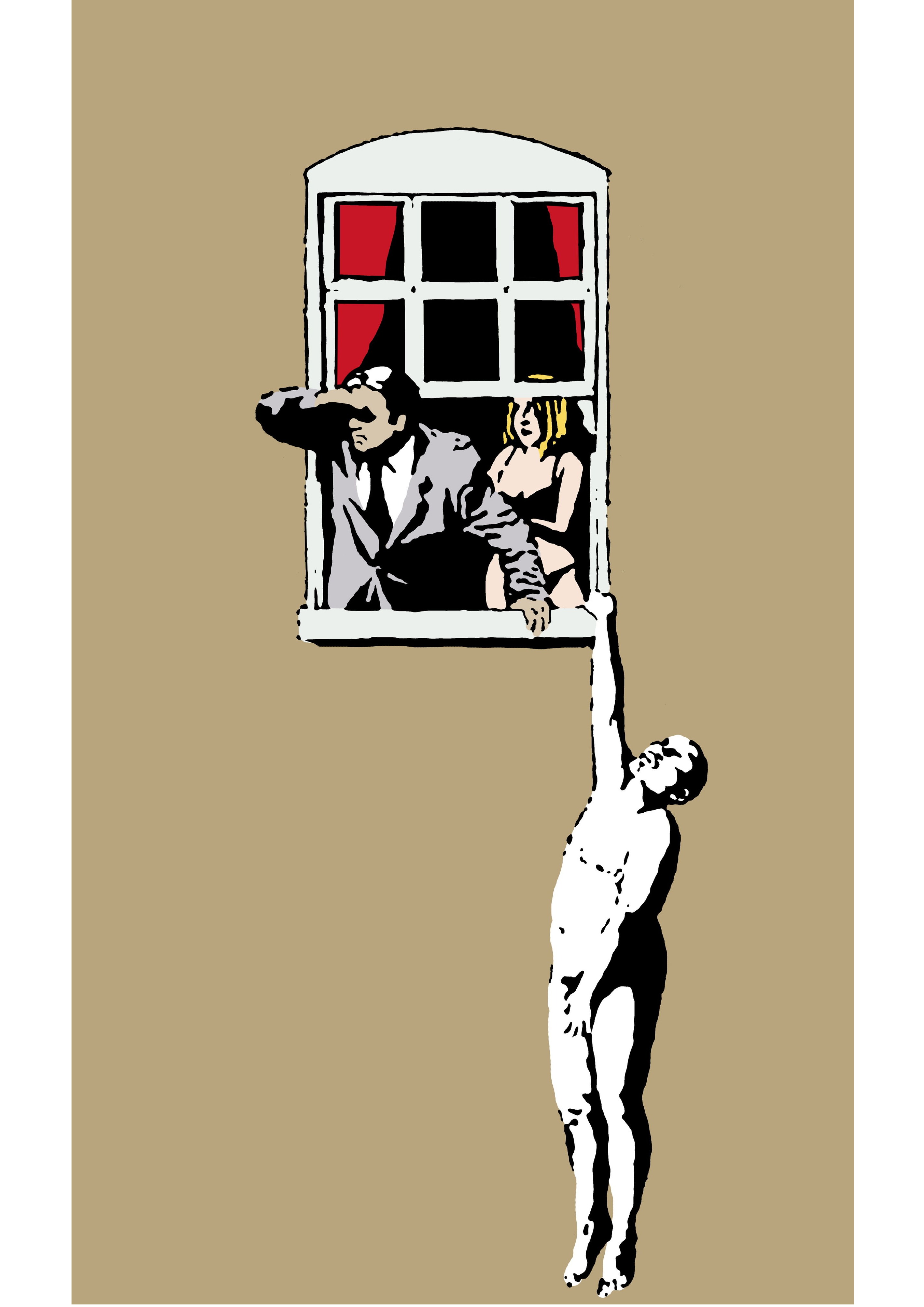 新商品 壁紙アート バンクシー BANKSY イラスト インテリア 絵画 デジタルプリント のり無し 塩化ビニル樹脂系壁紙