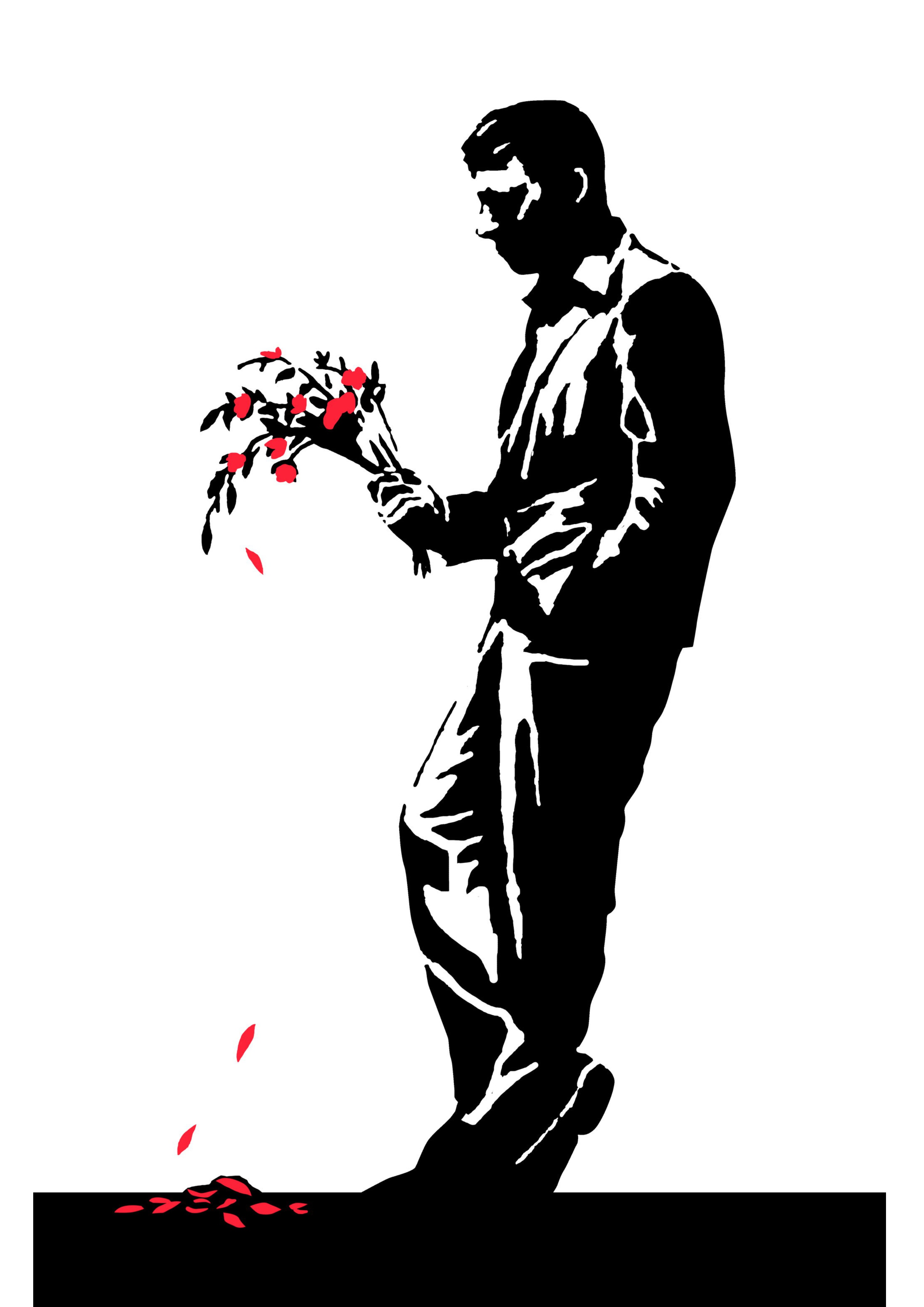 新商品 壁紙アート バンクシー BANKSY イラスト インテリア 絵画 デジタルプリント のり無し 塩化ビニル樹脂系壁紙